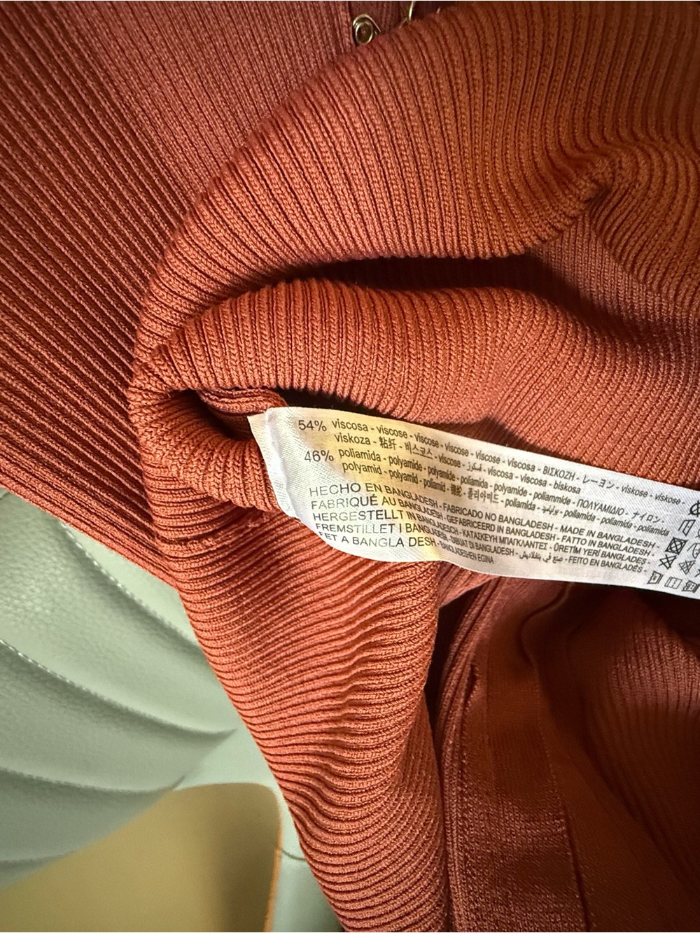 Zara Ribbed Rust Orange Sweater - Picture 2 of 5